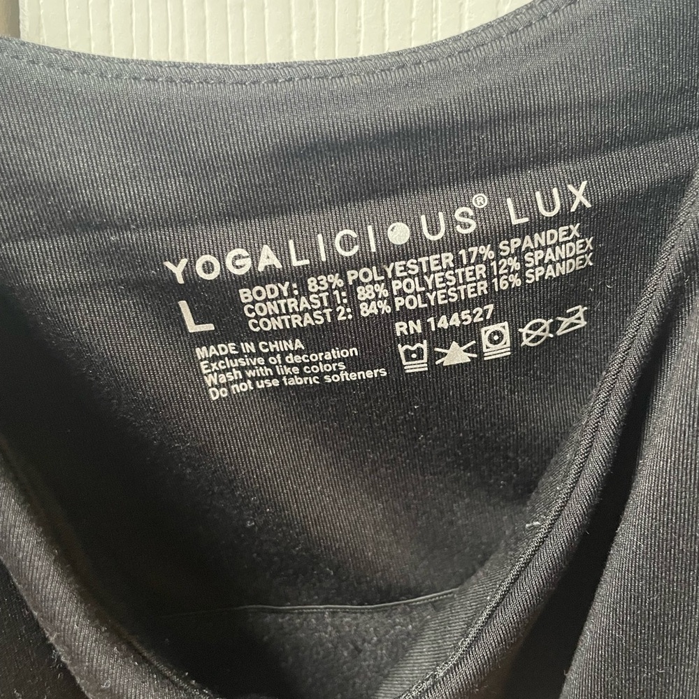 Yogalicious Lux Black Workout Top - Picture 3 of 3